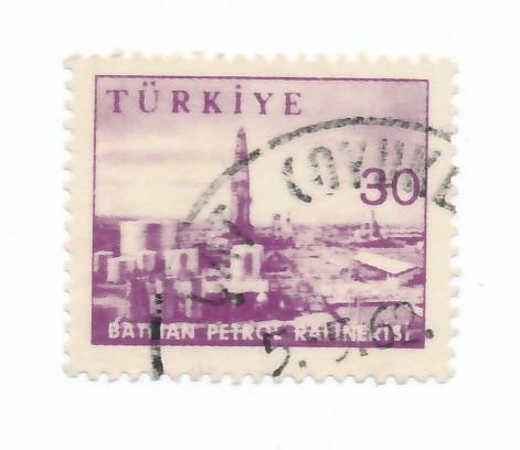 Turkey 1959 Scott 1448 used - 30k, Batman refinery