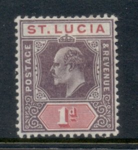 St Lucia 1904-05 KEVII Portrait Wmk. Multiple Crown & CA 1d MLH