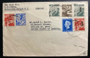 1948 Butenzorg Netherlands Indies Zeepost Cover To Chelsea MA USA
