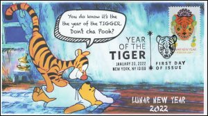 22-009, 2022, Year Of the Tiger, First Day of Issue, Pictorial Postmark, Lunar