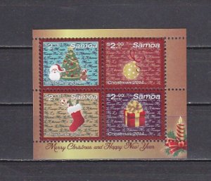 Samoa, 2014 issue. Christmas block of 4.