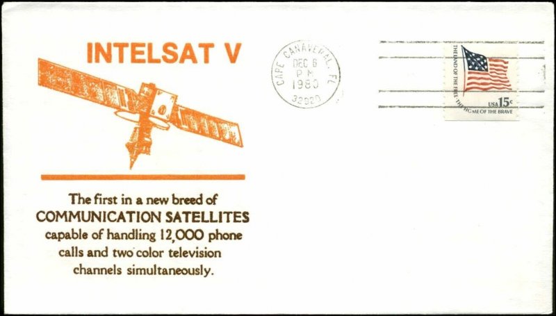 12/6/80 INTELSAT Satellite Launch Unknown Cachet Cape Canaveral, FL