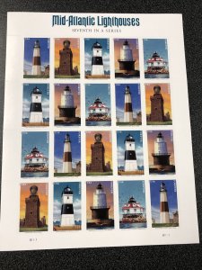 US 5621-25 Mid-Atlantic Lighthouses Pane of 20 Forever Stamp Mint Never Hinged