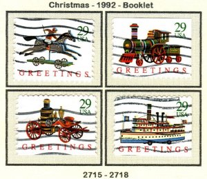SC# 2715-18 - (29c) - Christmas Toys, pf 11, used set of 4