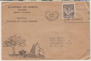 NORTHERN RHODESIA cover postmarked Livingstone, 26 May 1952 to USA