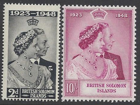 British Solomon Island #82-3 mint set King George VI silver wedding, issued 1948