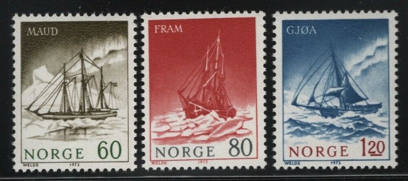 Norway 1972 Polar Exploration set Sc# 596-98 NH