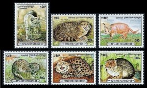 1996 Cambodia  1569-1574 Cats 11,00 €