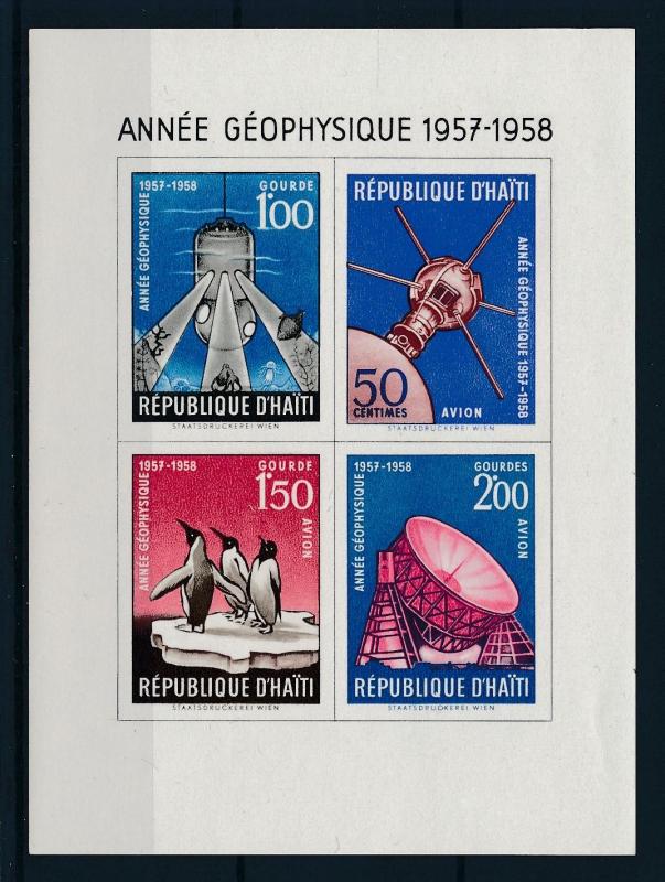 [97009] Haiti 1958 Space Travel Weltraum Penguins Imperf. Sheet MNH