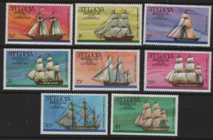 ST. LUCIA 379-386 HR SHIPS OF THE REVOLUTIONARY 1976 SET