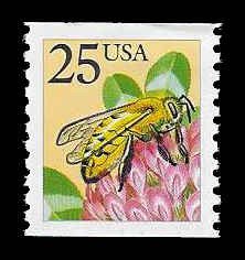 PCBstamps  US #2281f 25c Honeybee, large block tagging, coil, MNH, (11)