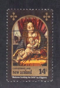 NEW ZEALAND  SCOTT #736 USED 14c  1981 CHRISTMAS