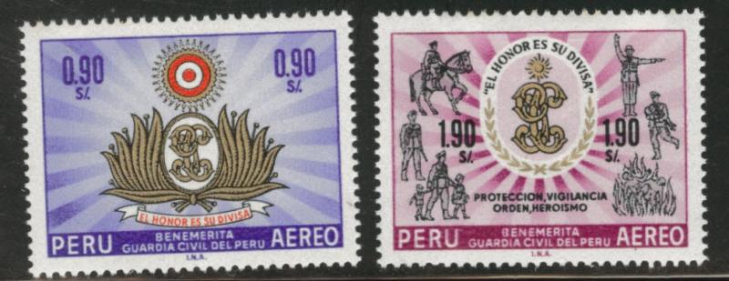 Peru Scott C203-204 MNH** Civil Guard airmail set 1966