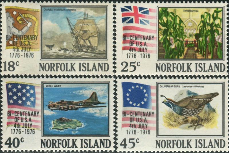 Norfolk Island 1976 SG172-175 American Revolution set MLH