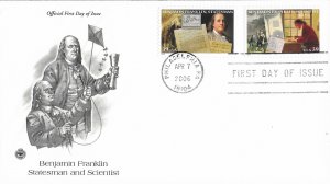 2006 FDC, #4021-4024, 39c Benjamin Franklin, PCS (2)