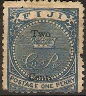 Fiji - 1872 Surcharge 2c on 1d used #18  