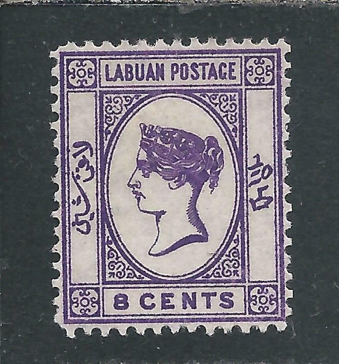 LABUAN 1885-86 8c DEEP VIOLET MM SG 31 CAT £50