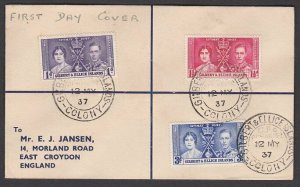 GILBERT & ELLICE 1937 Coronation FDC - Ocean Island cds.....................Q258