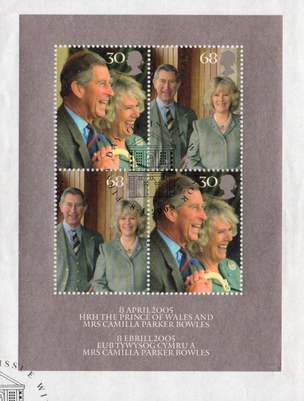 Great Britain Sc 2279 2005 Charles Wedding stamp sheet used