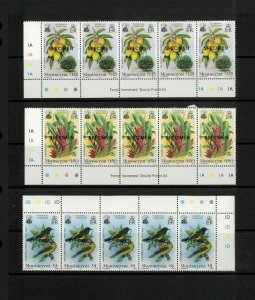 wholesale Lot Montserrat #'s 551-53 Specimen Ovpt. Cat. 67.50 (15 x 4.50)