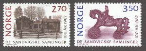 Norway Scott 911-12 MNHOG - 1987 Sandvig Museum - SCV $2.50