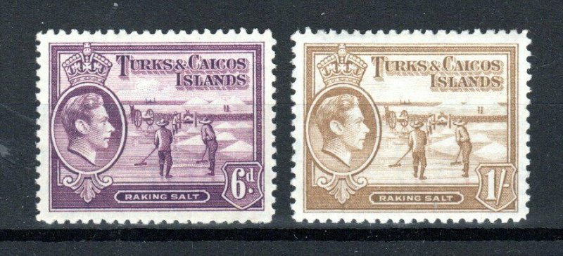 Turks and Caicos islands 1938-45 6d and 1s MH