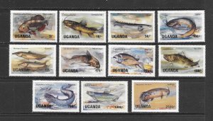 FISH - UGANDA #432-42  MNH