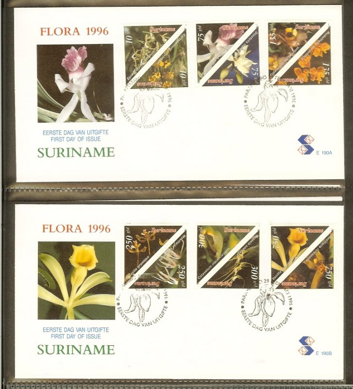 1996 - Rep. Surinam FDC E190AB - Flora - Flowers - Orchids [LN035]