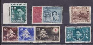 Romania Sc B145/CB1 MLH. 1940-43 issues, 8 BOB