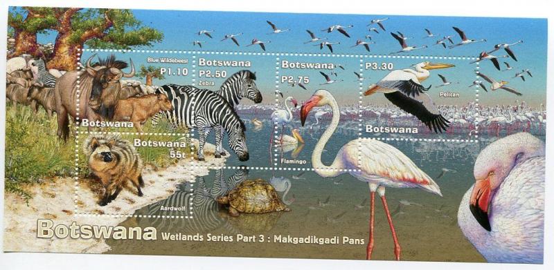 Botswana 2002 Makgadikgadi Wetland Animals Series 3 Birds Flamingo Nature Stamps