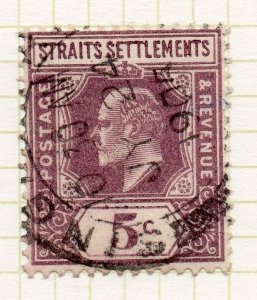 Malaya Straights Settlements Ed VII Early Issue Fine Used 5c. 296884