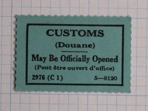 Customs Douane may be officially opened 2976 C1 5-9120 Label seal Form GPO POD?