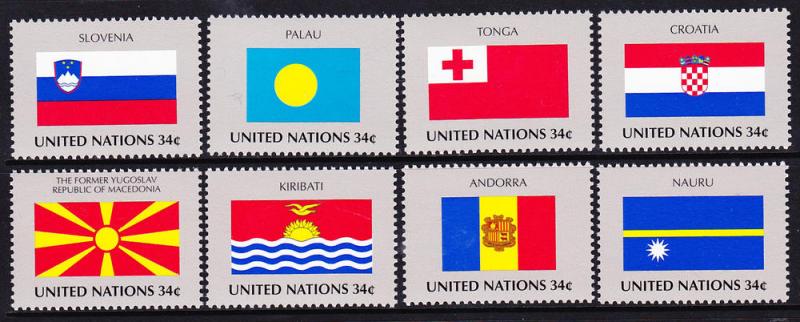 795-802 United Nations 2001 Flags MNH