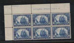 Canada #158 Mint Very Fine - Extra Fine Upper Left Plate #2 Block Of Six