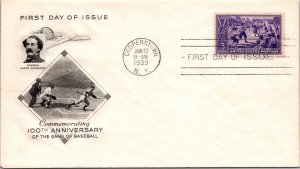 FDC 1939 SC #855 Artcraft Cachet - Cooperstown, Ny - Single - F77337