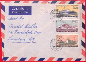 aa0631 - CZECHOSLOVAKIA - Postal History - COVER to ENGLAND 1960 Ships BOATS