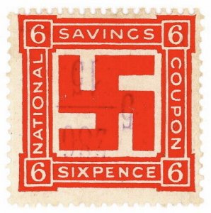 (I.B) Cinderella Collection : National Savings 6d (Swastika)