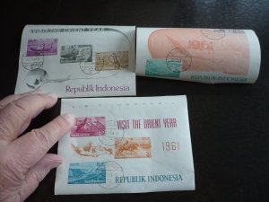 Stamps - Indonesia - Scott# 516a - Used 3 Souvenir Sheets