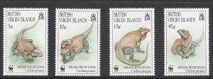 British Virgin Is. #791-5 MNH set c/w ss, ground iguana, issued 1984