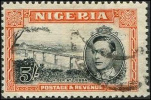 British Nigeria SC# 64a KGVI Niger at Jebba  5sh Perf 12 SCV $4.00