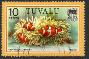 TUVALU 1979 10c Orange Clownfish Marine Life Issue Sc 102 VFU