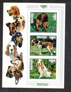 BHUTAN #149La 1973 DOGS MINT VF NH O.G S/S3 IMPERF.