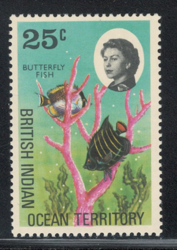 British Indian Ocean Territory 1968 Butterfly Fish 25c Scott # 20 MH