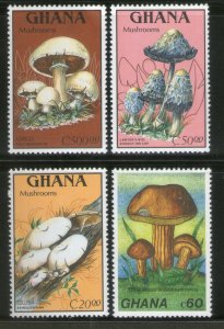 Ghana 1989 Mushrooms Fungi Plant Sc 1137-9,1144  MNH # 1013