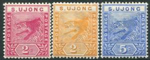 SUNGEI UJONG-1891-94 Set of 3 Values Sg 50-52  LIGHTLY MOUNTED MINT V19917