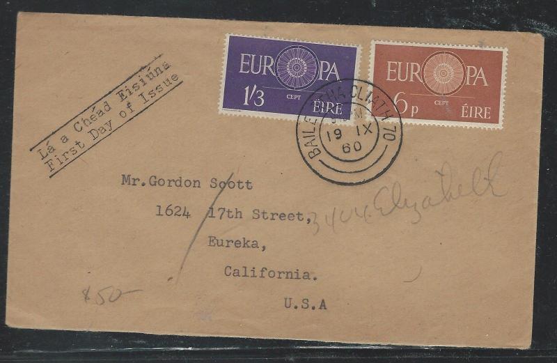 IRELAND (P0110B) 1960 EUROPA SET FDC