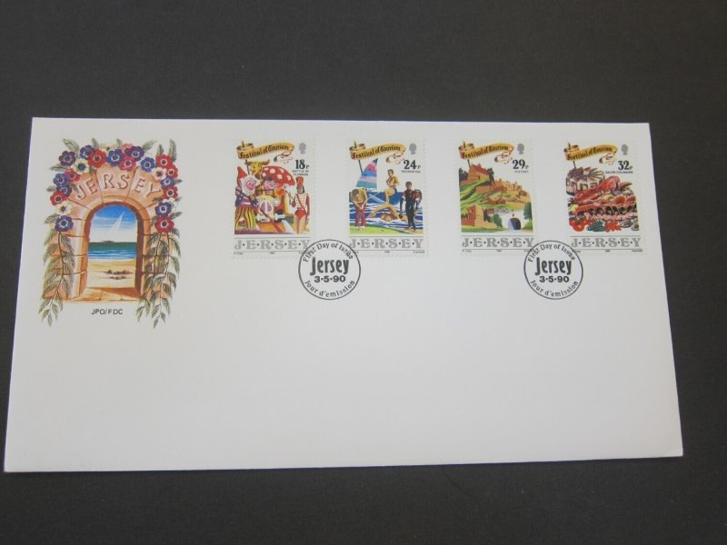 Great Britain Jersey 1990 Sc 536-9 set FDC