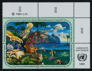 United Nations - Vienna 113a TR Block MNH Animals, Birds, Flowers, Fish