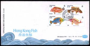 HONG KONG - SC#369-372 Hong Kong Fish (1981) FDC