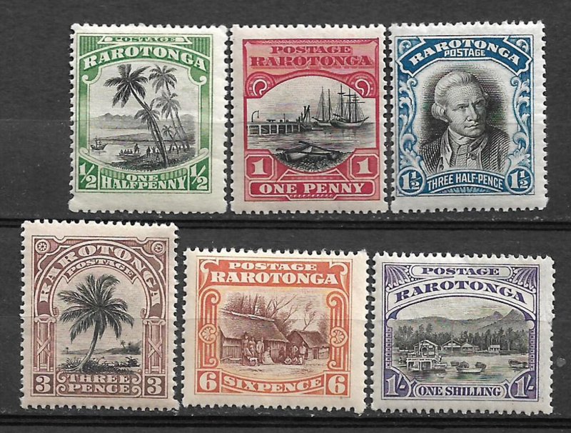 COLLECTION LOT #454 COOK ISLANDS RAROTONGA # 61-6 MH 1920 CV=$35